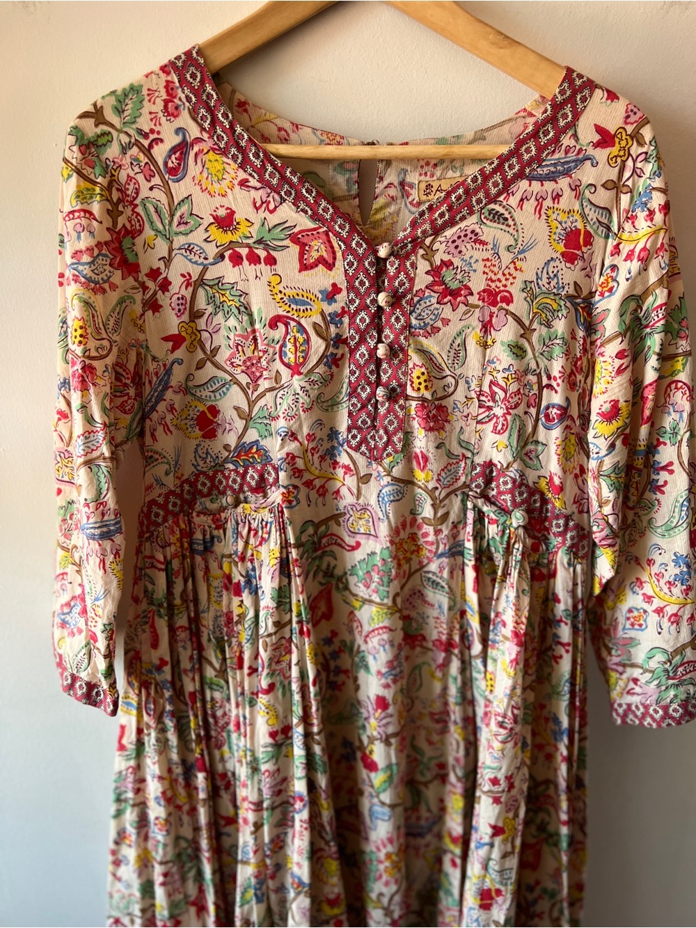 April Cornell Vintage Cotton Blend Floral Dress S